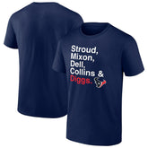 Houston Texans Stroud, Mixon, Dell, Collins & Diggs T-Shirt