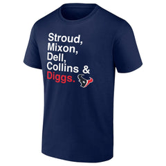 Houston Texans Stroud, Mixon, Dell, Collins & Diggs T-Shirt