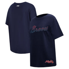 Atlanta Braves Pro Standard Women's Rhinestone Slim Fit T-Shirt | MLB Outlet