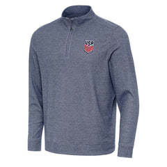 USMNT Antigua Subtle Quarter-Zip Top Heather Navy
