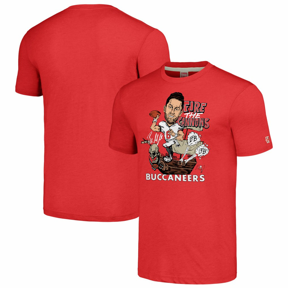 Tampa Bay Buccaneers Baker Mayfield Homage Unisex Caricature Player Graphic Tri-Blend T-Shirt