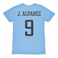 Julián Álvarez Argentina National Team 1863FC Player Retro Tri-Blend T-Shirt Light Blue