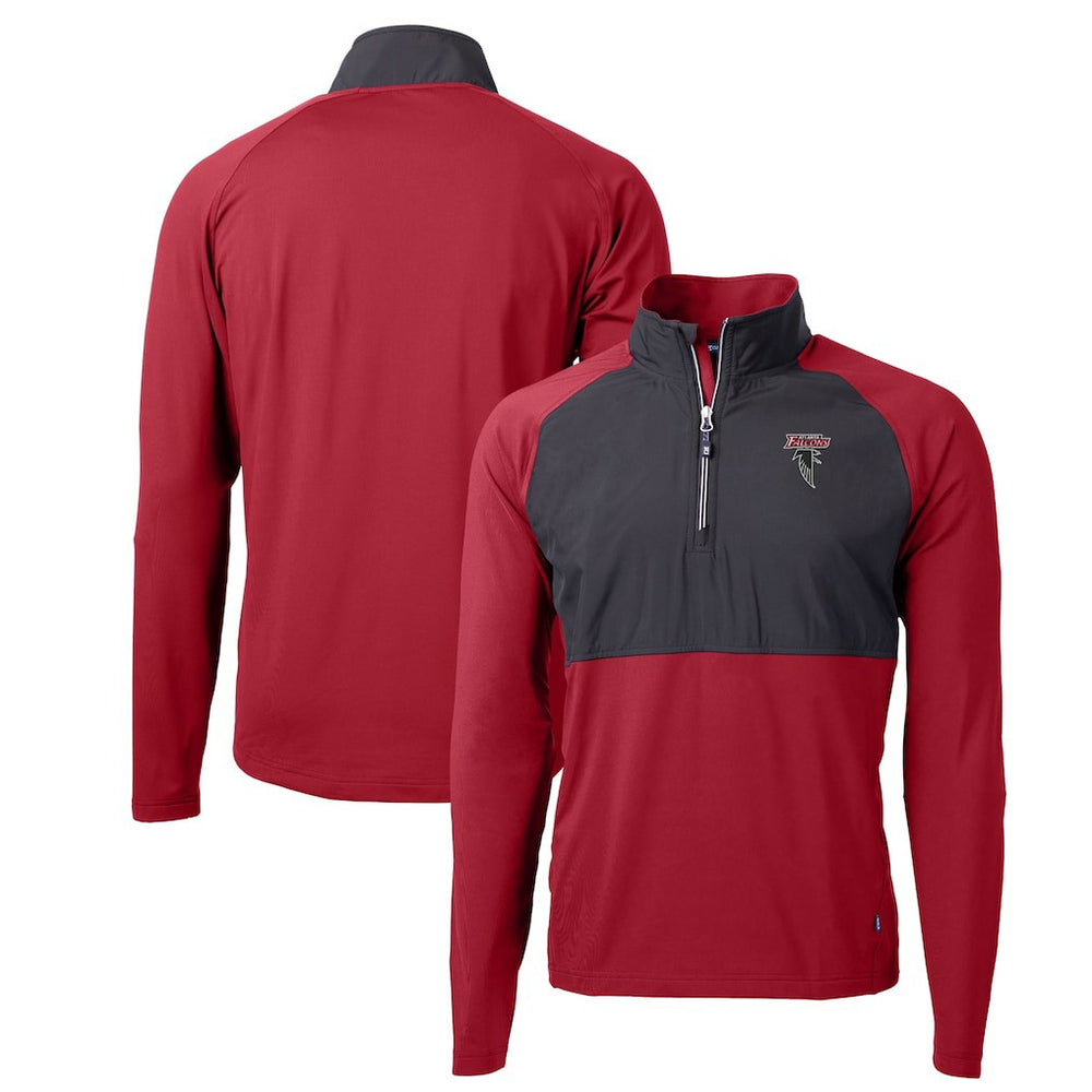 Atlanta Falcons Cutter & Buck Adapt Eco Knit Hybrid Recycled Raglan DryTec Quarter-Zip Top