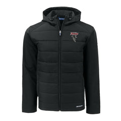 Atlanta Falcons Cutter & Buck Evoke Hybrid Eco Softshell Recycled Full-Zip Hoodie Jacket