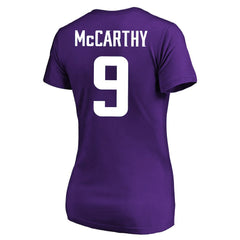 Minnesota Vikings J.J. McCarthy Women's Plus Size Fair Catch Name & Number Scoop Neck T-Shirt