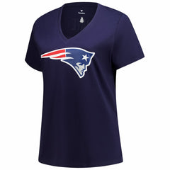New England Patriots Fanatics Drake Maye Women's Plus Size Name & Number V-Neck T-Shirt