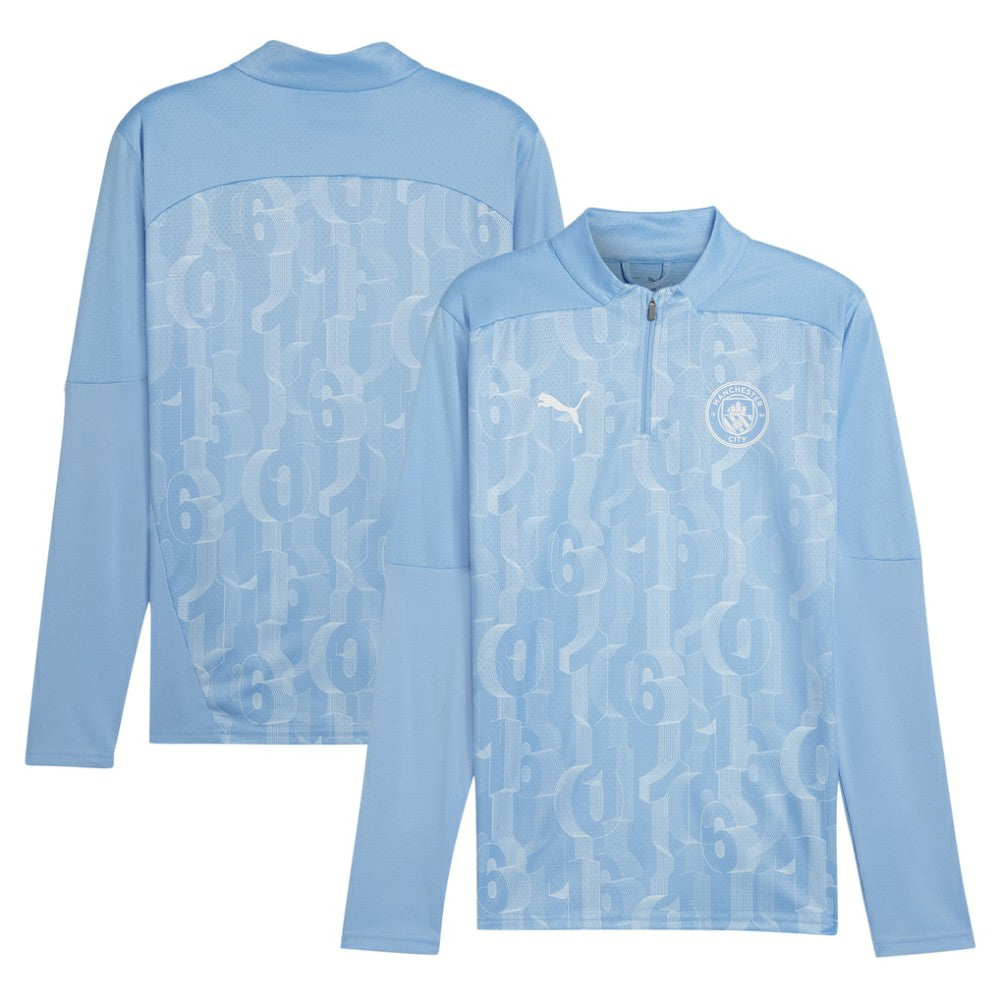 Manchester City 2024/25 Pre-Match dryCELL Quarter-Zip Top Light Blue - Puma