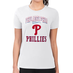 Philadelphia Phillies G-III 4Her by Carl Banks Women's Super-Slim Fit Lightweight Team Logo Graphic T-Shirt | MLB Discount