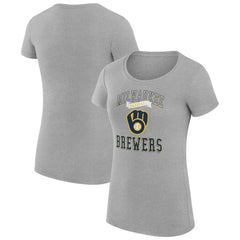 Milwaukee Brewers G-III 4Her by Carl Banks Women's Super-Slim Fit Lightweight Team Logo Graphic T-Shirt | MLB New