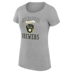 Milwaukee Brewers G-III 4Her by Carl Banks Women's Super-Slim Fit Lightweight Team Logo Graphic T-Shirt | MLB New