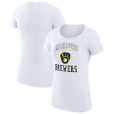 Milwaukee Brewers G-III 4Her by Carl Banks Women's Super-Slim Fit Lightweight Team Logo Graphic T-Shirt | MLB On Sale
