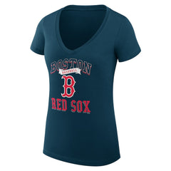 Boston Red Sox G-III 4Her by Carl Banks Women's Super-Slim Fit Lightweight Team Logo Graphic V-Neck T-Shirt | MLB Discount