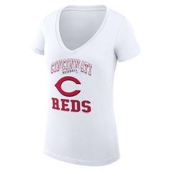 Cincinnati Reds G-III 4Her by Carl Banks Women's Super-Slim Fit Lightweight Team Logo Graphic V-Neck T-Shirt | MLB For sale