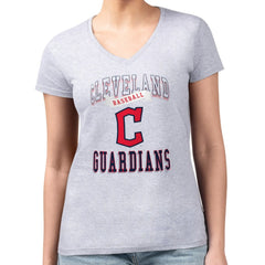 Cleveland Guardians G-III 4Her by Carl Banks Women's Super-Slim Fit Lightweight Team Logo Graphic V-Neck T-Shirt | MLB Outlet