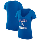 Los Angeles Dodgers G-III 4Her by Carl Banks Women's Super-Slim Fit Lightweight Team Logo Graphic V-Neck T-Shirt | MLB Shop