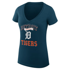 Detroit Tigers G-III 4Her by Carl Banks Women's Super-Slim Fit Lightweight Team Logo Graphic V-Neck T-Shirt | MLB Online