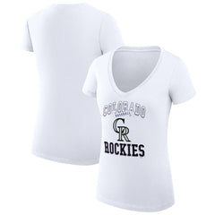 Colorado Rockies G-III 4Her by Carl Banks Women's Super-Slim Fit Lightweight Team Logo Graphic V-Neck T-Shirt | MLB On Sale
