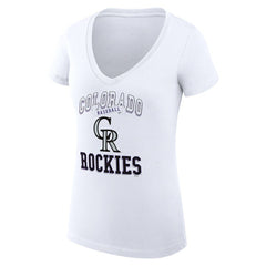 Colorado Rockies G-III 4Her by Carl Banks Women's Super-Slim Fit Lightweight Team Logo Graphic V-Neck T-Shirt | MLB On Sale