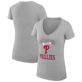 Philadelphia Phillies G-III 4Her by Carl Banks Women's Super-Slim Fit Lightweight Team Logo Graphic V-Neck T-Shirt | MLB New