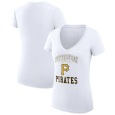 Pittsburgh Pirates G-III 4Her by Carl Banks Women's Super-Slim Fit Lightweight Team Logo Graphic V-Neck T-Shirt | MLB Online