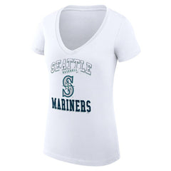 Seattle Mariners G-III 4Her by Carl Banks Women's Super-Slim Fit Lightweight Team Logo Graphic V-Neck T-Shirt | MLB For sale