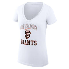 San Francisco Giants G-III 4Her by Carl Banks Women's Super-Slim Fit Lightweight Team Logo Graphic V-Neck T-Shirt | MLB Outlet