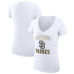 San Diego Padres G-III 4Her by Carl Banks Women's Super-Slim Fit Lightweight Team Logo Graphic V-Neck T-Shirt | MLB Near me