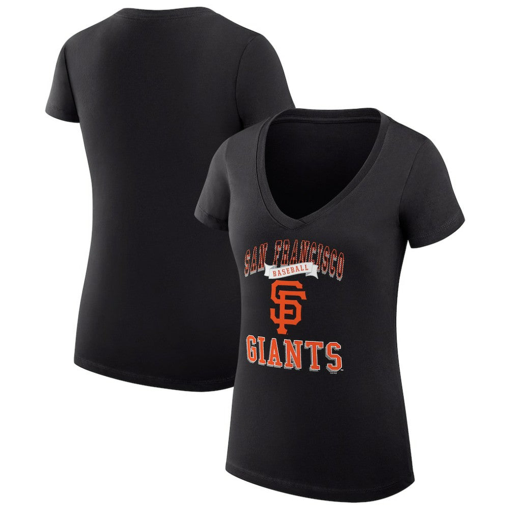 San Francisco Giants G-III 4Her by Carl Banks Women's Super-Slim Fit Lightweight Team Logo Graphic V-Neck T-Shirt | MLB US