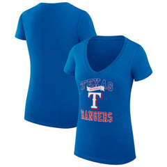 Texas Rangers G-III 4Her by Carl Banks Women's Super-Slim Fit Lightweight Team Logo Graphic V-Neck T-Shirt | MLB Online