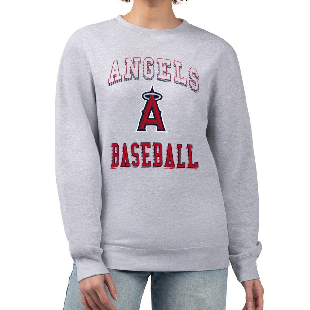 Los Angeles Angels G-III 4Her by Carl Banks Women's Team Logo Graphic Tri-Blend Fleece Pullover Sweatshirt | MLB Outlet