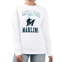Miami Marlins G-III 4Her by Carl Banks Women's Team Logo Graphic Tri-Blend Fleece Pullover Sweatshirt | MLB Near me