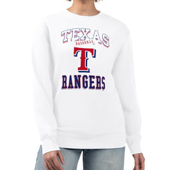 Texas Rangers G-III 4Her by Carl Banks Women's Team Logo Graphic Tri-Blend Fleece Pullover Sweatshirt | MLB Shop