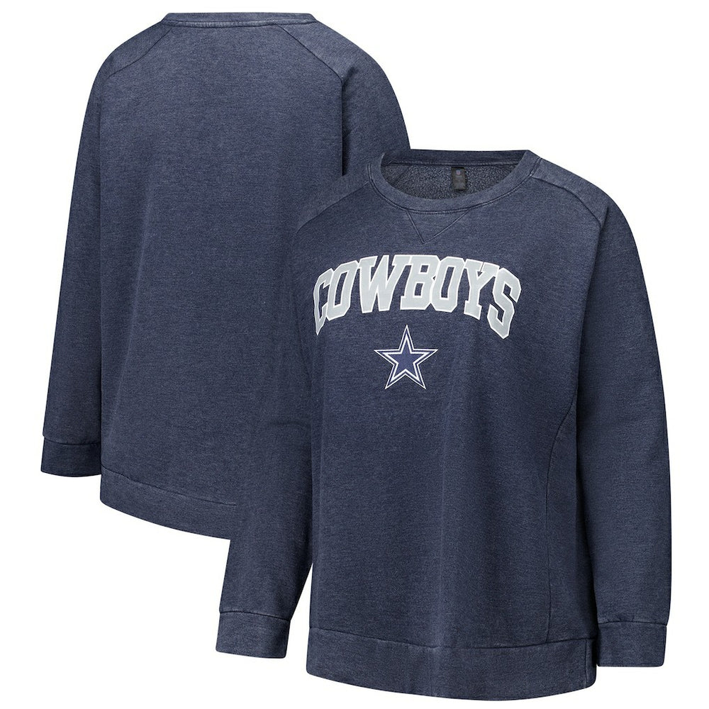 Dallas Cowboys Profile Women's Plus Size Acid Wash Raglan Sweatshirt