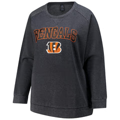Cincinnati Bengals Profile Women's Plus Size Acid Wash Raglan Sweatshirt