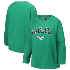 Philadelphia Eagles Profile Women's Plus Size Acid Wash Raglan Sweatshirt