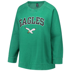 Philadelphia Eagles Profile Women's Plus Size Acid Wash Raglan Sweatshirt