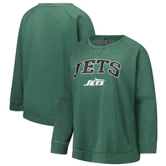 New York Jets Profile Women's Plus Size Acid Wash Raglan Sweatshirt