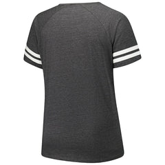 Arizona Cardinals Fanatics Women's Plus Size Logo Striped Raglan Notch Neck T-Shirt