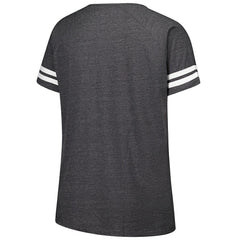 New York Jets Fanatics Women's Plus Size Logo Striped Raglan Notch Neck T-Shirt