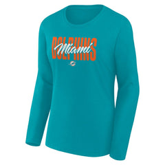 Miami Dolphins Fanatics Women's Long Sleeve Scoop Neck T-Shirt