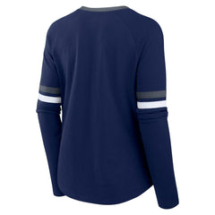 Dallas Cowboys Fanatics Women's Plus Size Won & Done Lace-Up V-Neck Long Sleeve T-Shirt