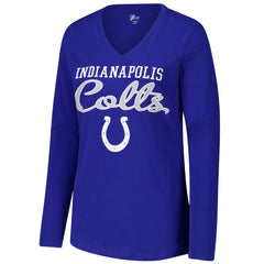 Indianapolis Colts G-III 4Her by Carl Banks Women's Post Season Long Sleeve V-Neck T-Shirt