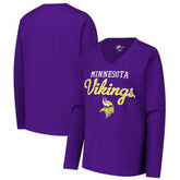 Minnesota Vikings G-III 4Her by Carl Banks Women's Post Season Long Sleeve V-Neck T-Shirt
