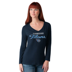 Tennessee Titans G-III 4Her by Carl Banks Women's Post Season Long Sleeve V-Neck T-Shirt
