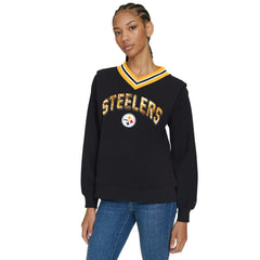 Pittsburgh Steelers Tommy Hilfiger Women's Alice V-Neck Pullover Sweatshirt