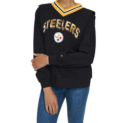 Pittsburgh Steelers Tommy Hilfiger Women's Alice V-Neck Pullover Sweatshirt