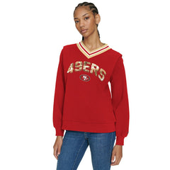 San Francisco 49ers Tommy Hilfiger Women's Alice V-Neck Pullover Sweatshirt