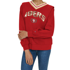 San Francisco 49ers Tommy Hilfiger Women's Alice V-Neck Pullover Sweatshirt