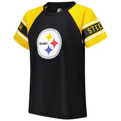 Pittsburgh Steelers Starter Women's 1st Rounder Color Block Raglan Top
