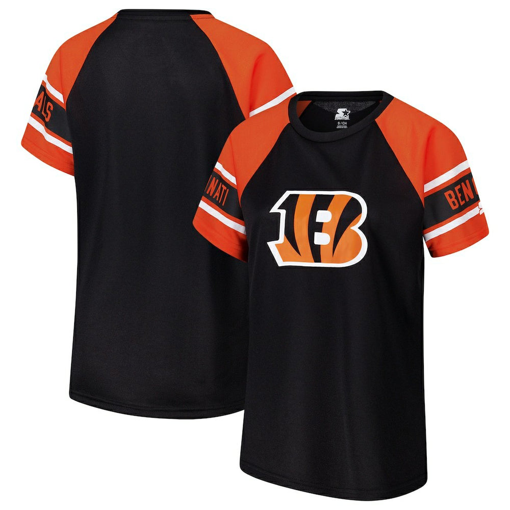 Cincinnati Bengals Starter Women's 1st Rounder Color Block Raglan Top